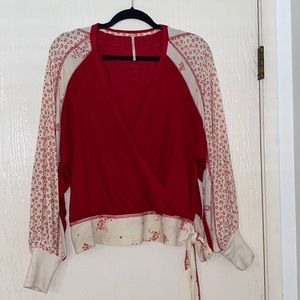 Red free people blouse